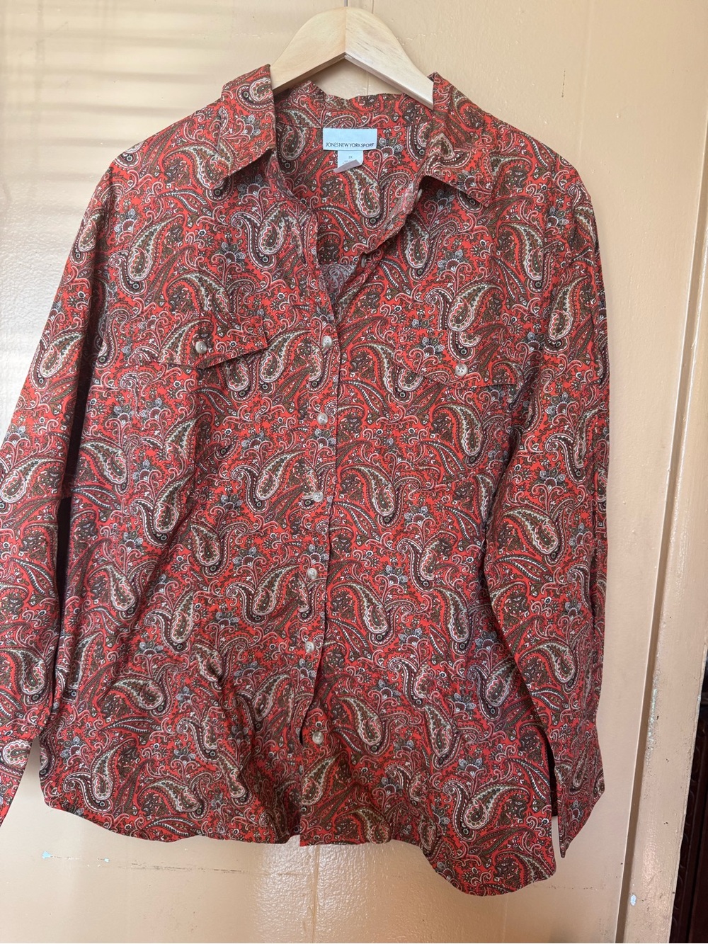 Paisley Button-Up Shirt - Red